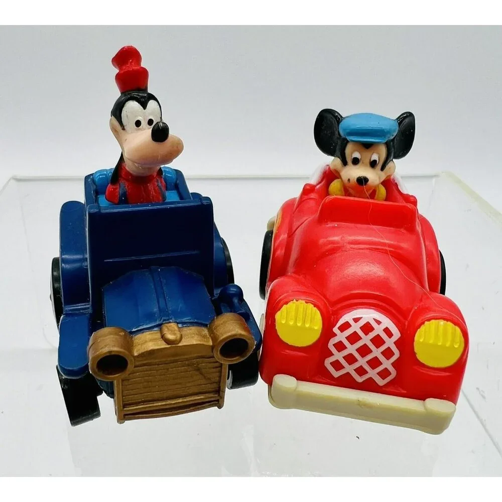 Disney Pull Back Cars Mickey Mouse Goofy‎ Vintage McDonalds Lot Of 2